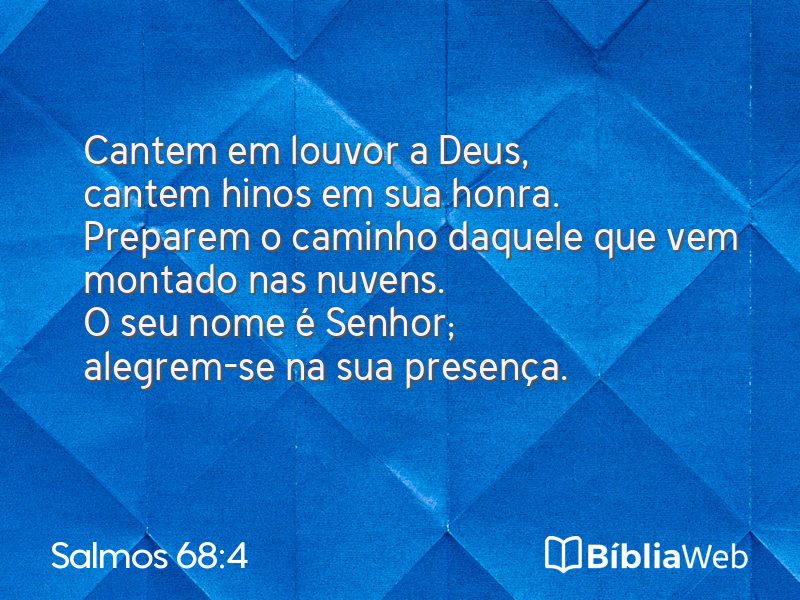Salmos 68:4 em imagem para compartilhar
