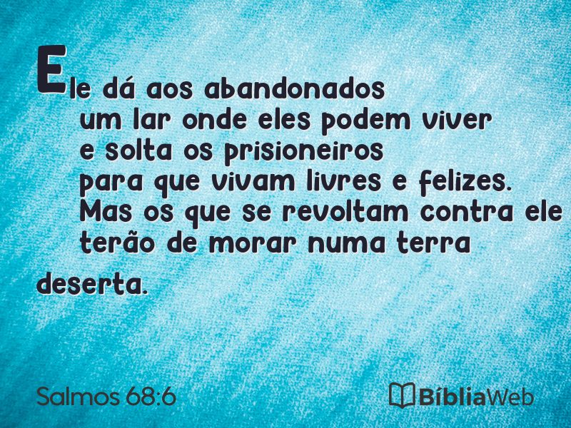 Salmos 68:6 em imagem para compartilhar