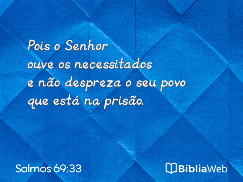 Salmos 69:33 em imagem para compartilhar