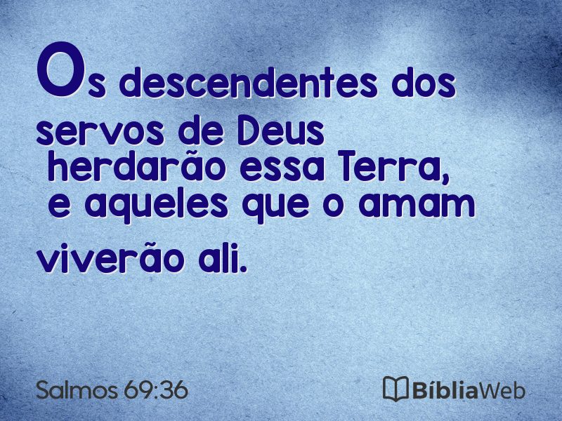 Salmos 69:36 em imagem para compartilhar