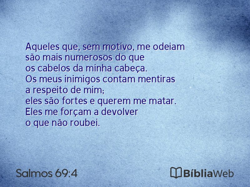 Salmos 69:4 em imagem para compartilhar