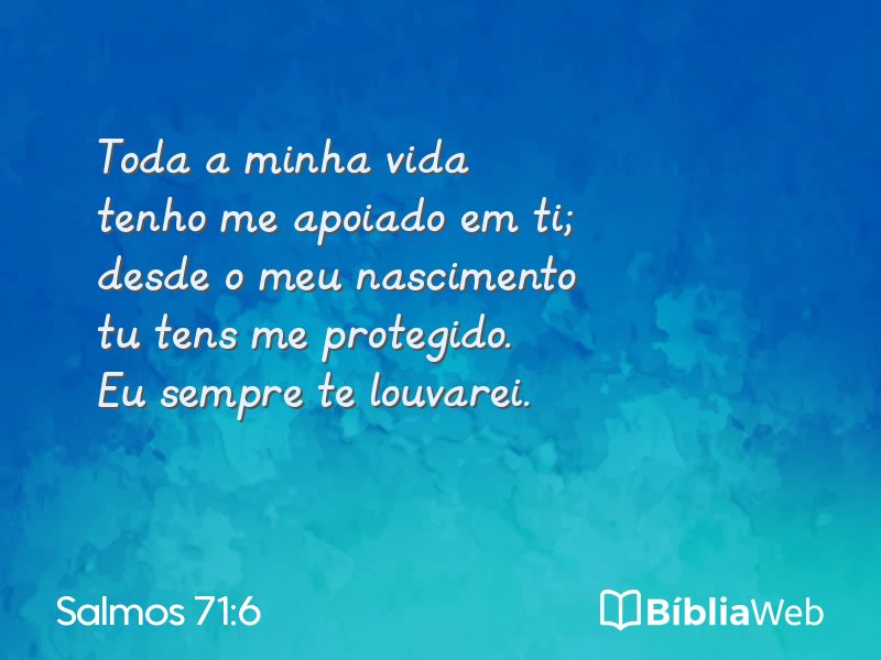 Salmos 71:6 em imagem para compartilhar