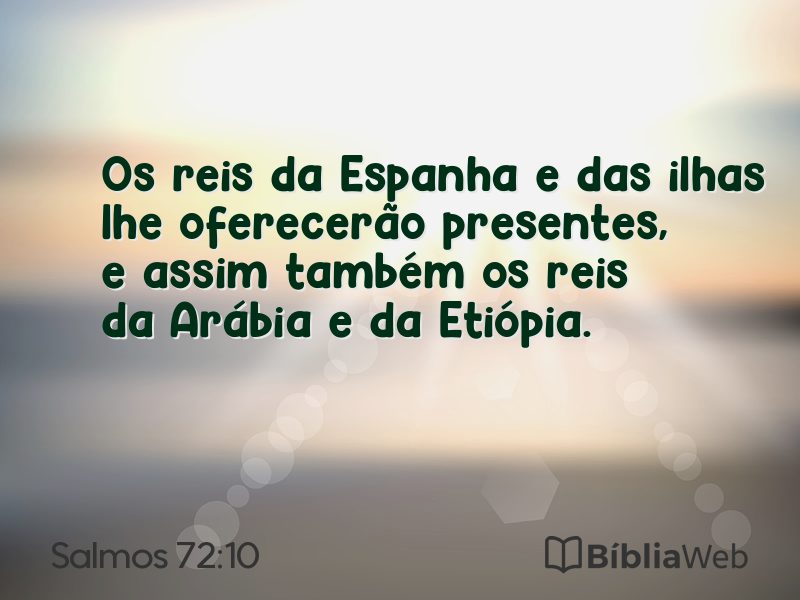 Salmos 72:10 em imagem para compartilhar