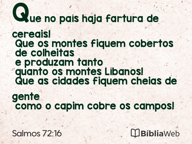 Salmos 72:16 em imagem para compartilhar
