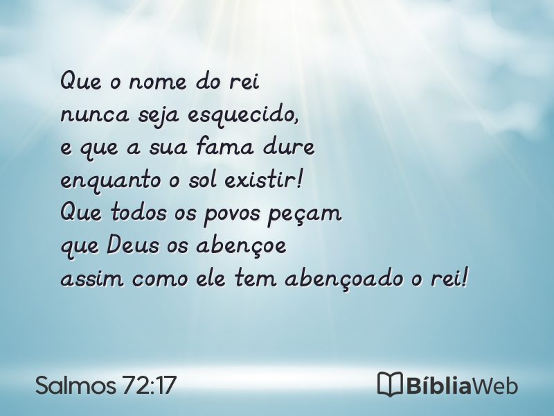 Salmos 72:17 em imagem para compartilhar