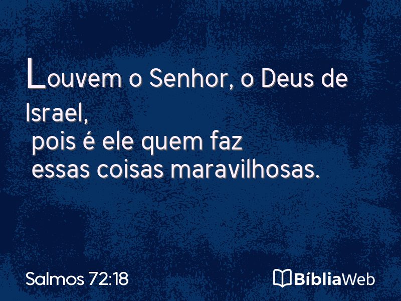 Salmos 72:18 em imagem para compartilhar