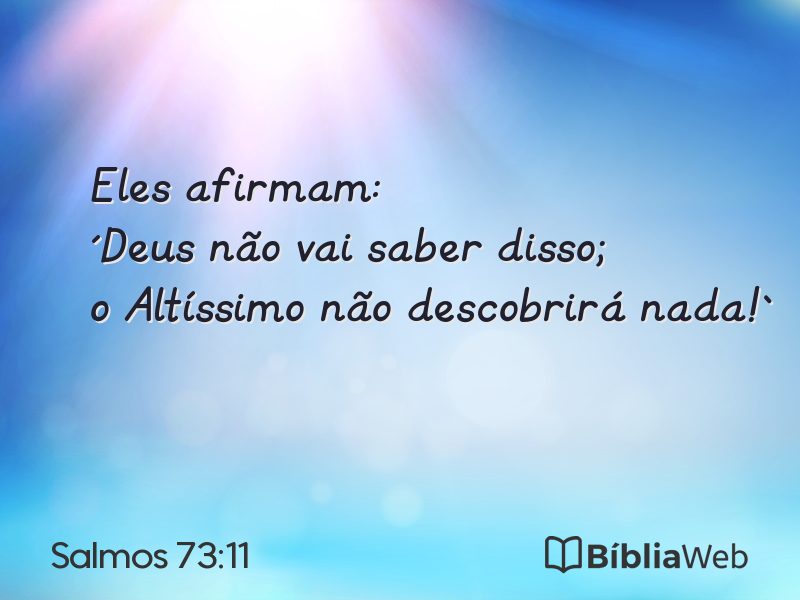 Salmos 73:11 em imagem para compartilhar