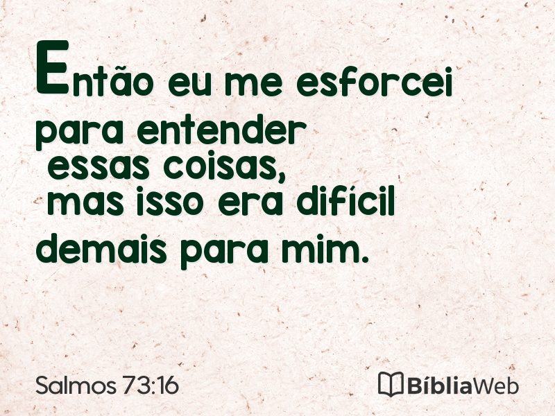 Salmos 73:16 em imagem para compartilhar