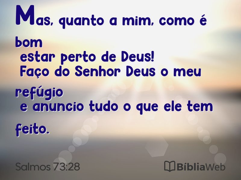 Salmos 73:28 em imagem para compartilhar