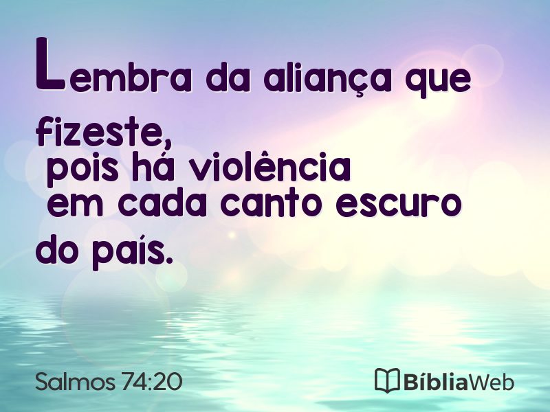 Salmos 74:20 em imagem para compartilhar