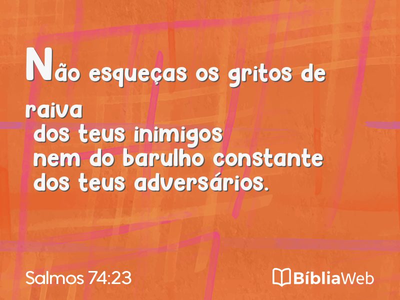 Salmos 74:23 em imagem para compartilhar