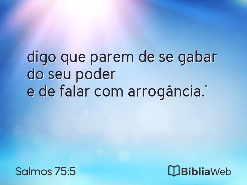 Salmos 75:5 em imagem para compartilhar