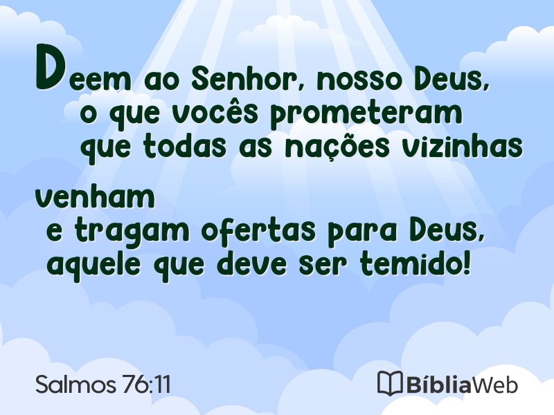 Salmos 76:11 em imagem para compartilhar