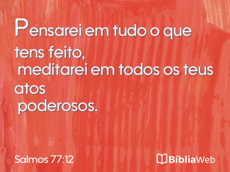 Salmos 77:12 em imagem para compartilhar