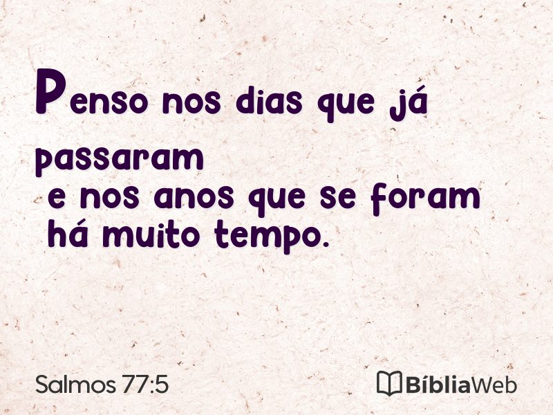 Salmos 77:5 em imagem para compartilhar