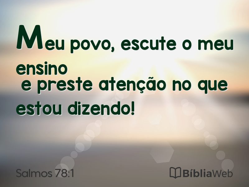 Salmos 78:1 em imagem para compartilhar