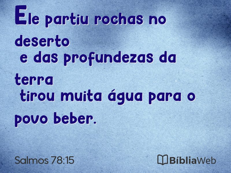 Salmos 78:15 em imagem para compartilhar