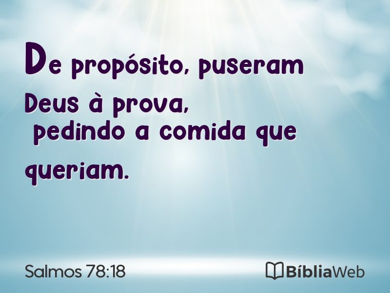 Salmos 78:18 em imagem para compartilhar
