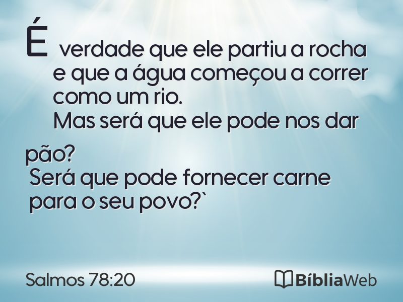 Salmos 78:20 em imagem para compartilhar