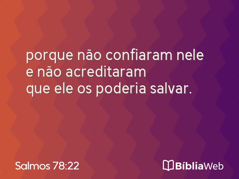 Salmos 78:22 em imagem para compartilhar