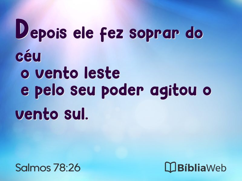 Salmos 78:26 em imagem para compartilhar