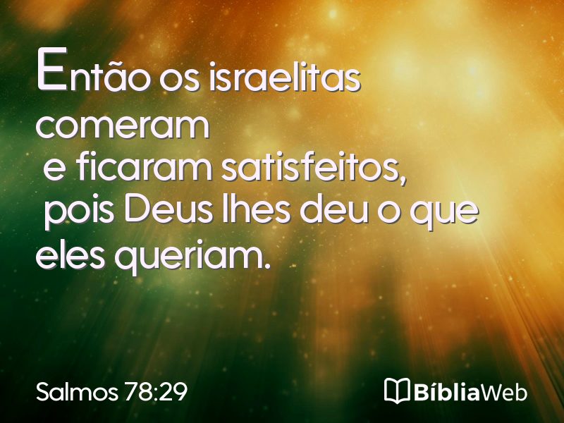 Salmos 78:29 em imagem para compartilhar