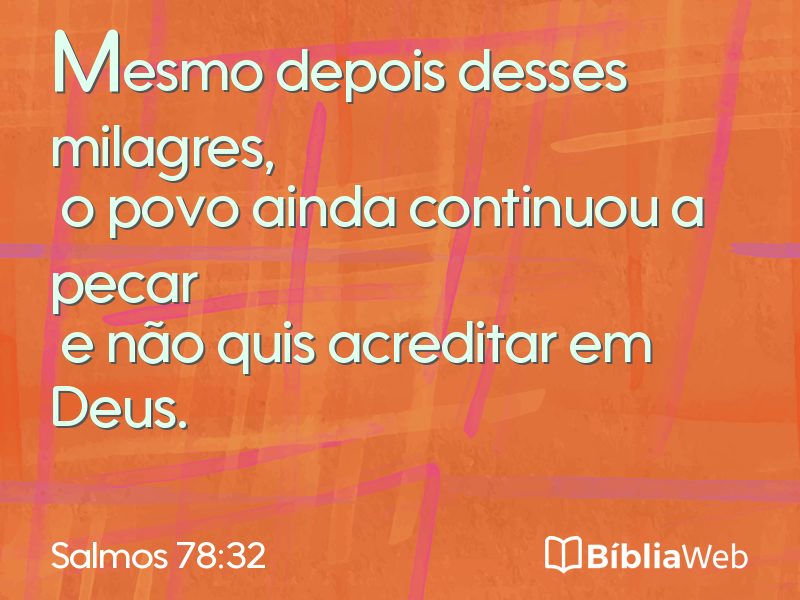 Salmos 78:32 em imagem para compartilhar