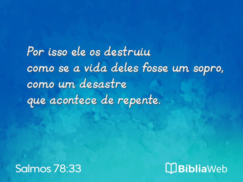 Salmos 78:33 em imagem para compartilhar