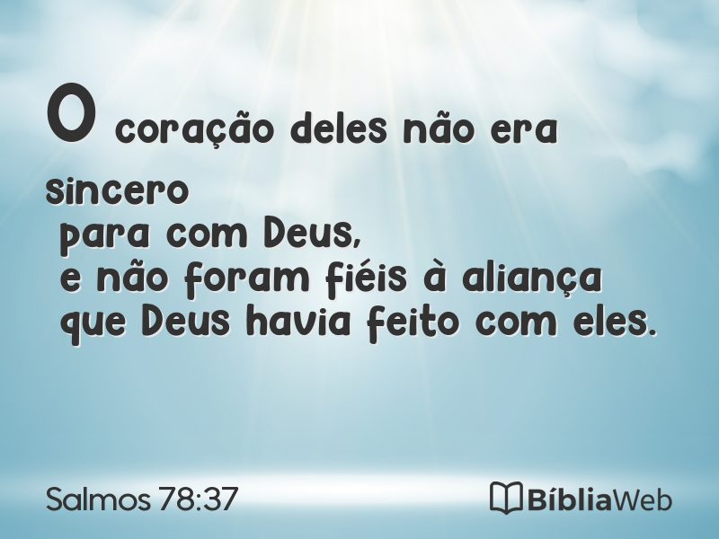 Salmos 78:37 em imagem para compartilhar