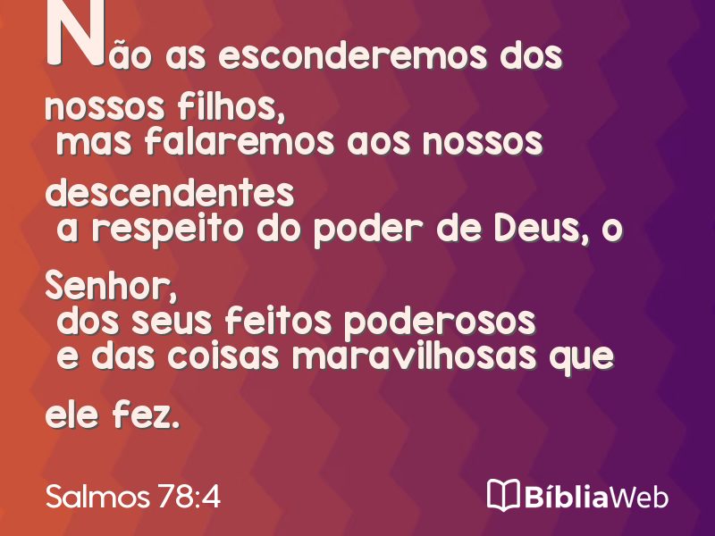 Salmos 78:4 em imagem para compartilhar