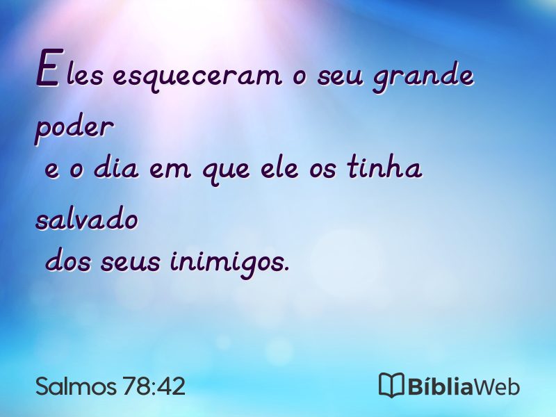 Salmos 78:42 em imagem para compartilhar