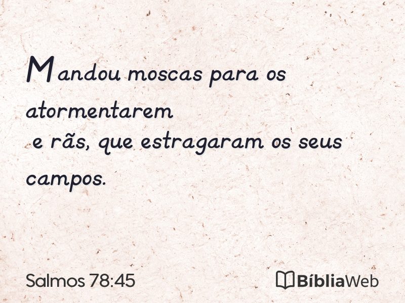 Salmos 78:45 em imagem para compartilhar