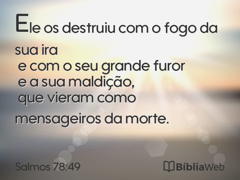 Salmos 78:49 em imagem para compartilhar