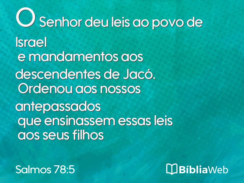 Salmos 78:5 em imagem para compartilhar