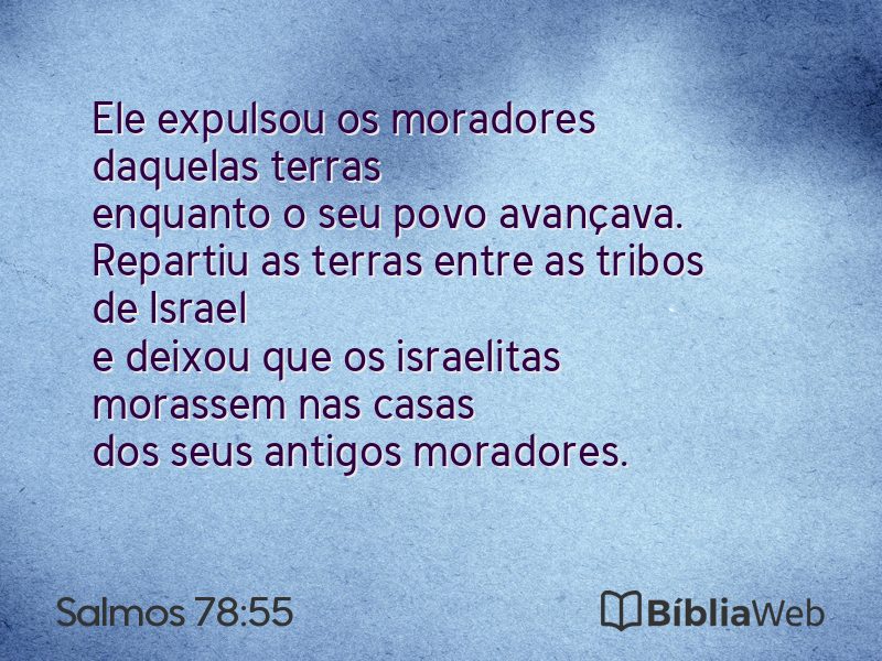 Salmos 78:55 em imagem para compartilhar