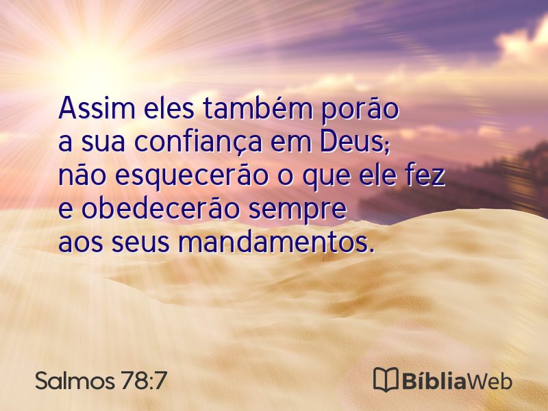 Salmos 78:7 em imagem para compartilhar