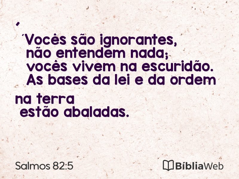 Salmos 82:5 em imagem para compartilhar