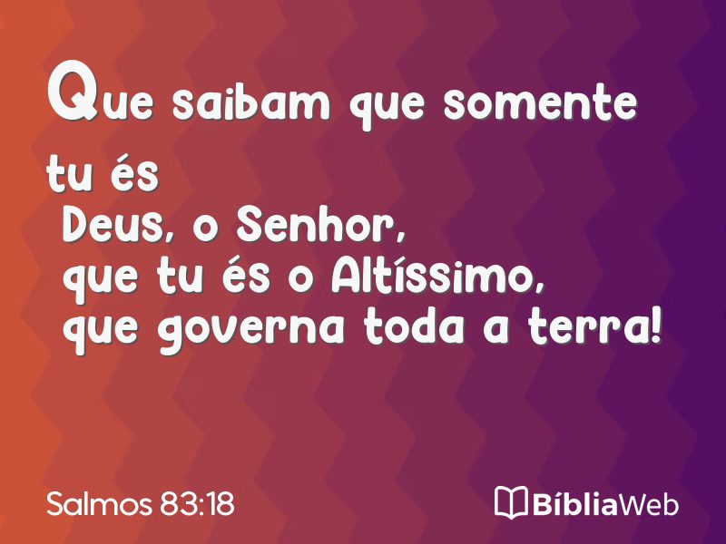 Salmos 83:18 em imagem para compartilhar