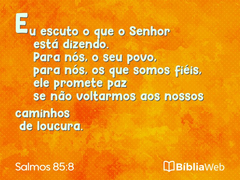 Salmos 85:8 em imagem para compartilhar
