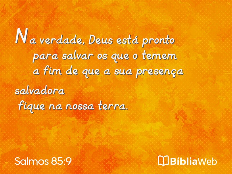 Salmos 85:9 em imagem para compartilhar