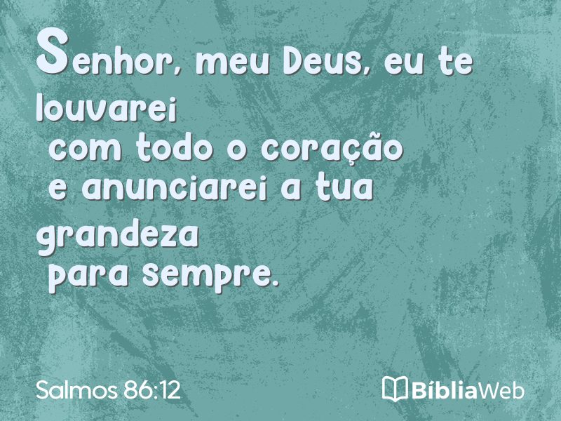 Salmos 86:12 em imagem para compartilhar