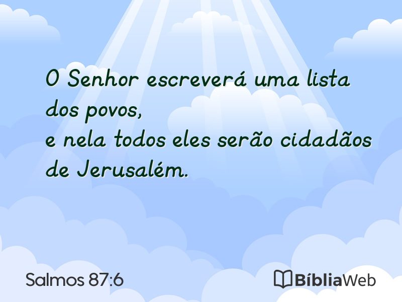 Salmos 87:6 em imagem para compartilhar