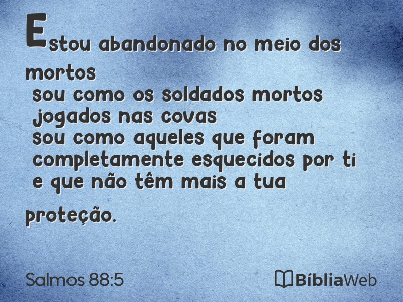 Salmos 88:5 em imagem para compartilhar
