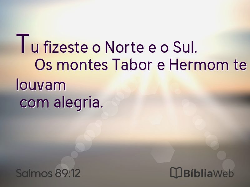 Salmos 89:12 em imagem para compartilhar