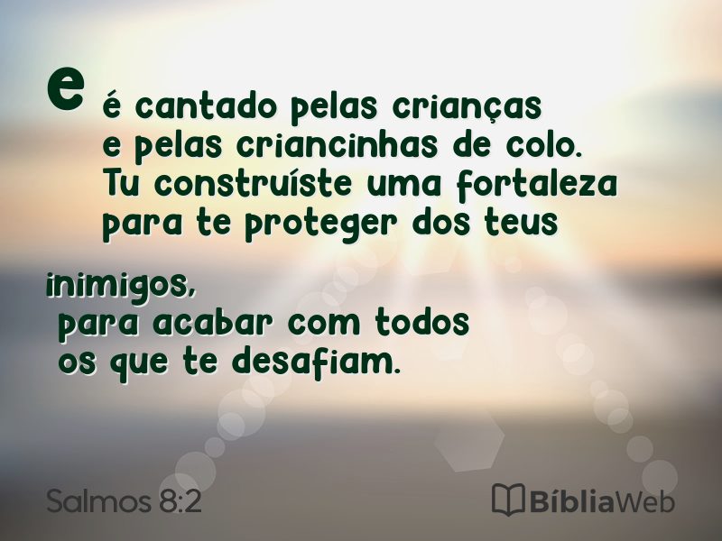 Salmos 8:2 em imagem para compartilhar