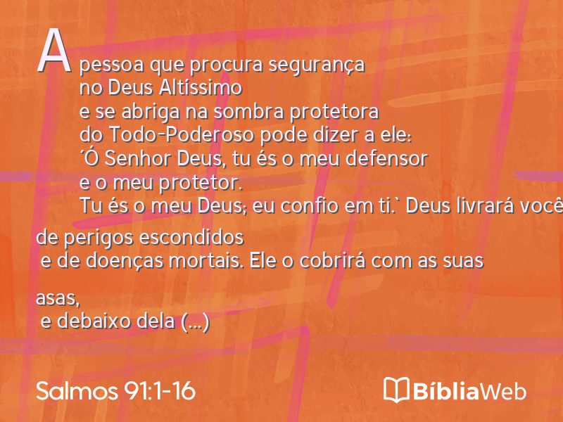 Salmos 91:1-16 em imagem para compartilhar