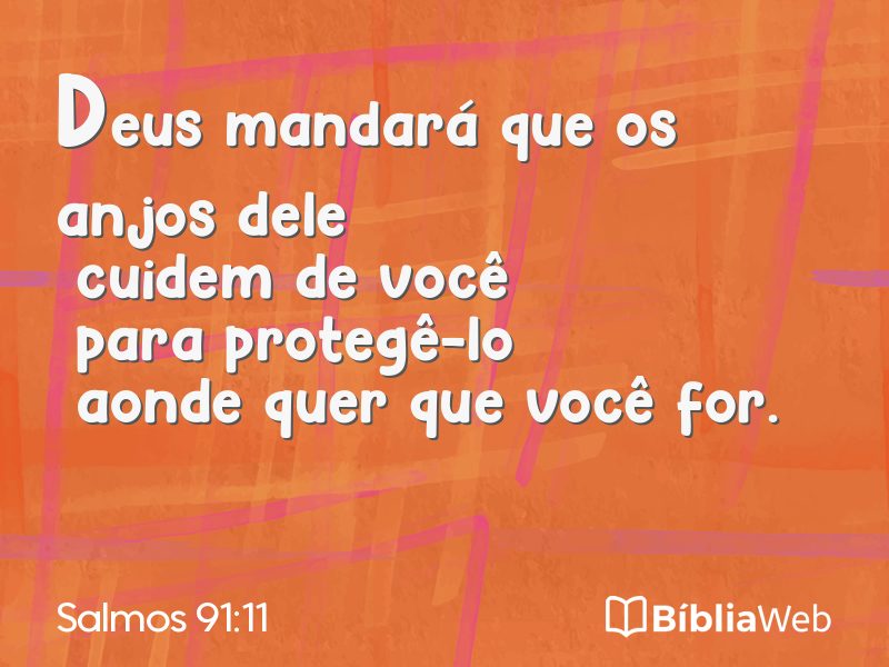 Salmos 91:11 em imagem para compartilhar