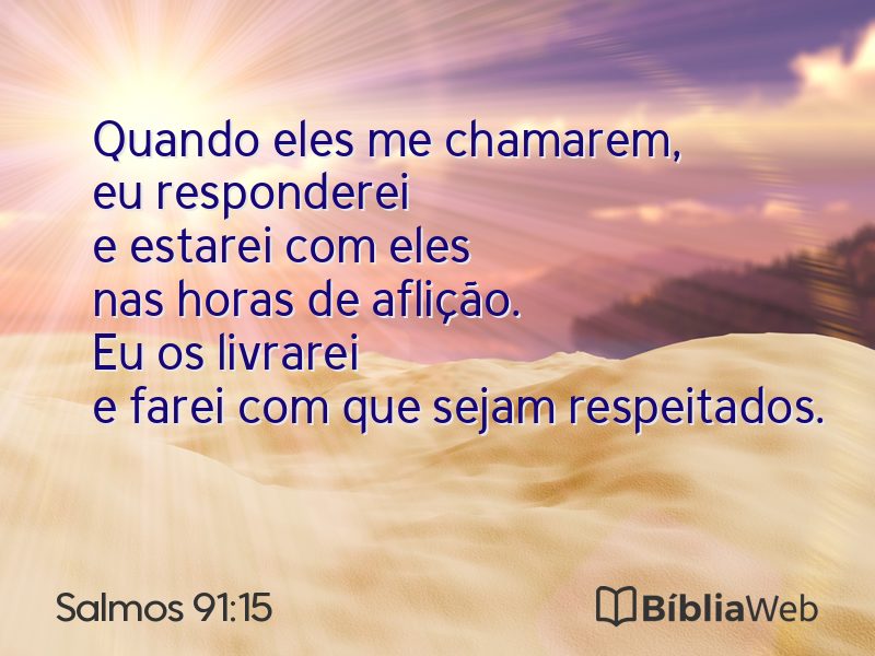 Salmos 91:15 em imagem para compartilhar