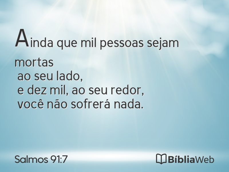 Salmos 91:7 em imagem para compartilhar
