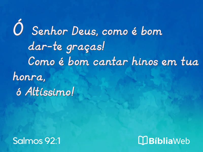 Salmos 92:1 em imagem para compartilhar